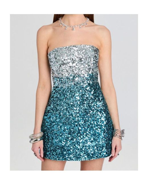 retroféte Blue Tancy Sequin Dress