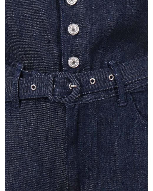 7 For All Mankind Blue Lustre Belted Jumpsuit