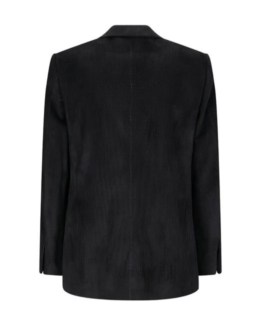 Lardini Black Double-Breasted Corduroy Jacket for men