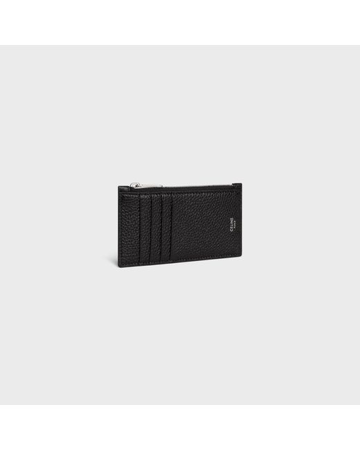 Céline Black Zipped Compact Card Holder for men