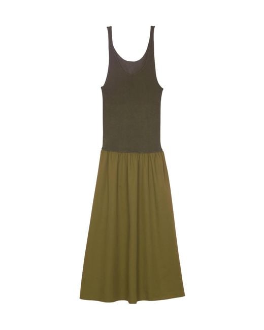 Frankie Shop Green Iliya Drop Waist Maxi Dress