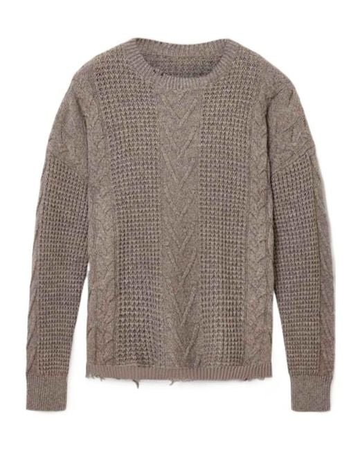 AllSaints Gray Tenter Oversized Wool Jumper for men
