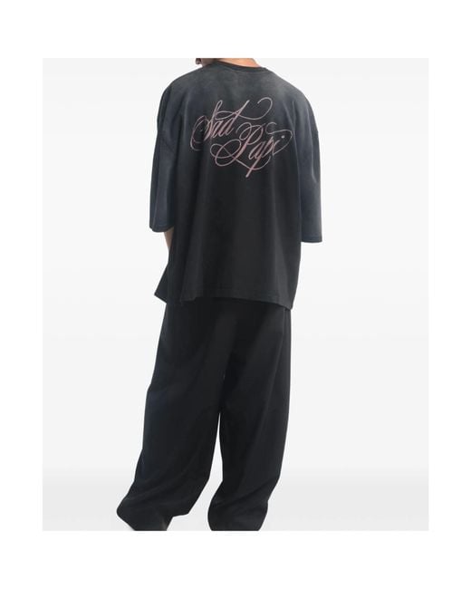 Willy Chavarria Black Crew Neck T-Shirt for men