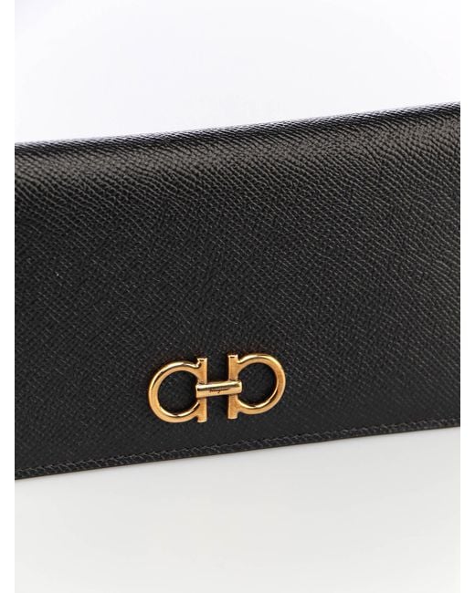 Ferragamo Blue Ferragamo Gancini Logo Plaque Continental Wallet