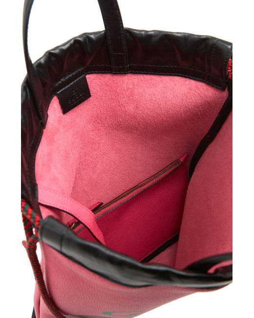 Gucci Pink Logo Drawstring Shoulder Bag