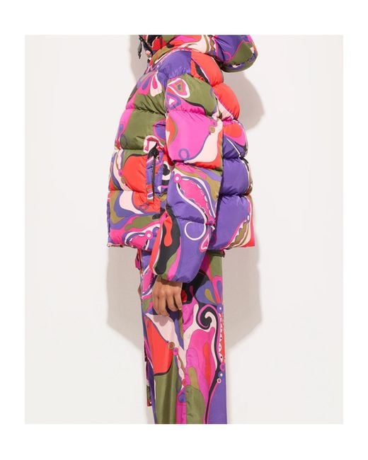 Emilio Pucci Red Pucci Printed Down Jacket