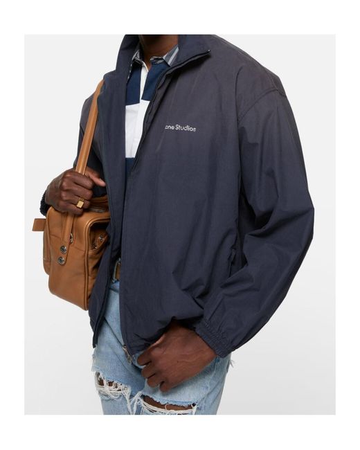 Acne Blue Olando Cotton Poplin Full-Zip Jacket for men