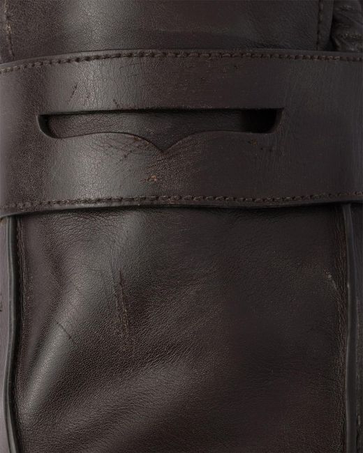Prada Black Shuffle Antiqued Leather Loafers for men
