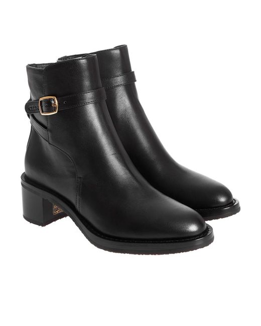 Céline Black Folco Round-Headed Ankle Boots