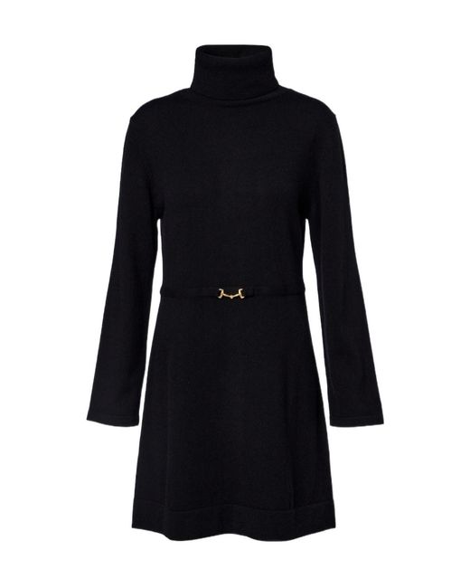 Rixo Black High-Necked Knitted Dress