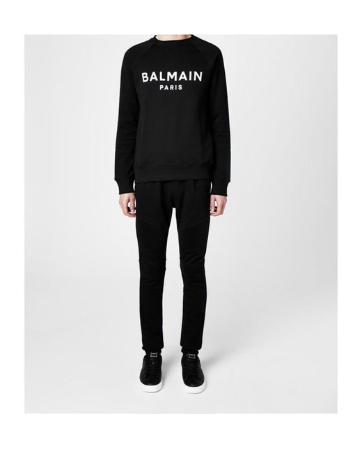 Balmain Black Logo Crew Sweater for men