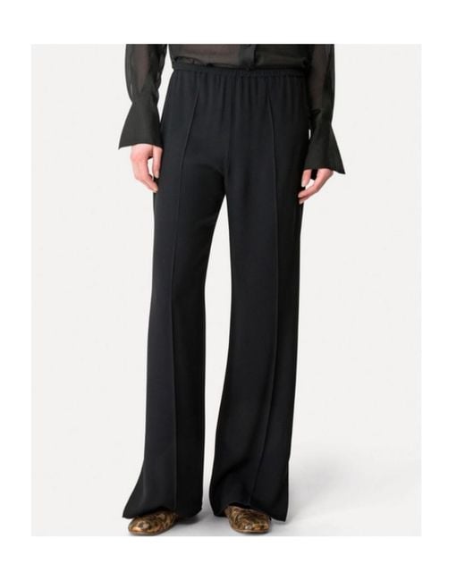 Forte_forte Black Elastic Waist Casual Pants
