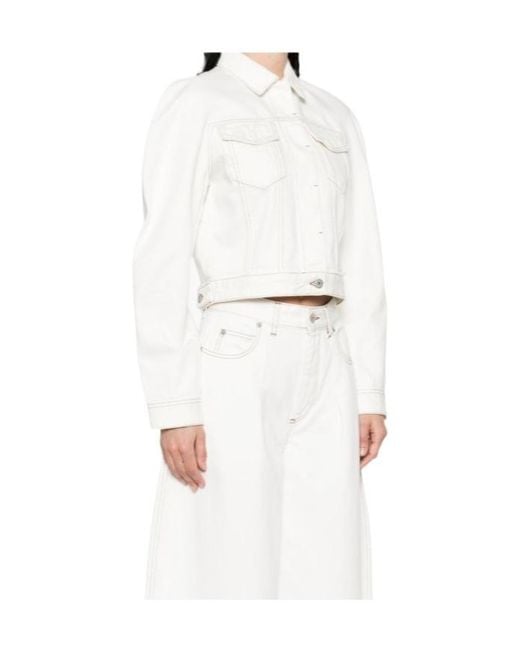 Jacquemus White The Ovalo De-Nîmes Denim Jacket