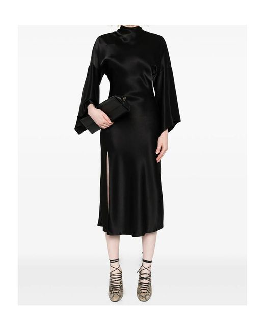 Pinko Black Open-Back Midi Dress