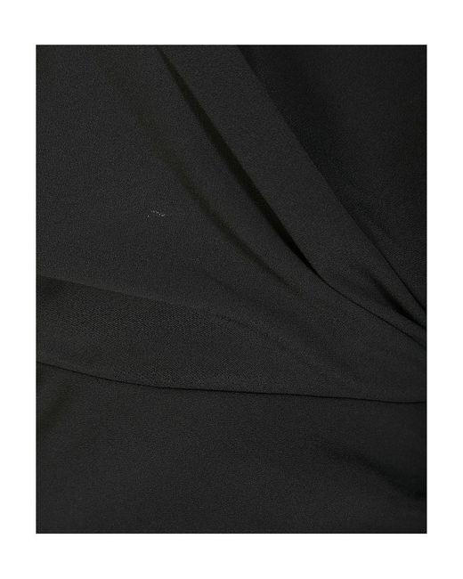 RED Valentino Black One-Word Shoulder Asymmetrical Design Dress