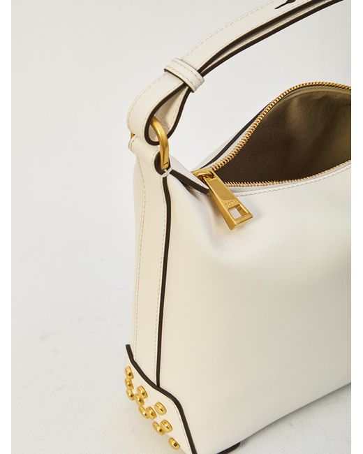 Tod's White Mini Studded Shoulder Bag