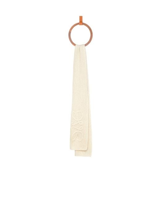 Loewe White Anagram Scarf