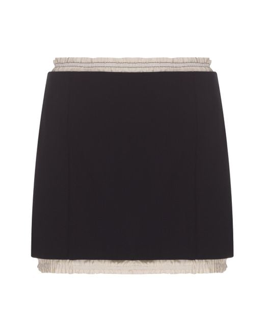 Victoria Beckham Black Ruched Detail Mini Skirt