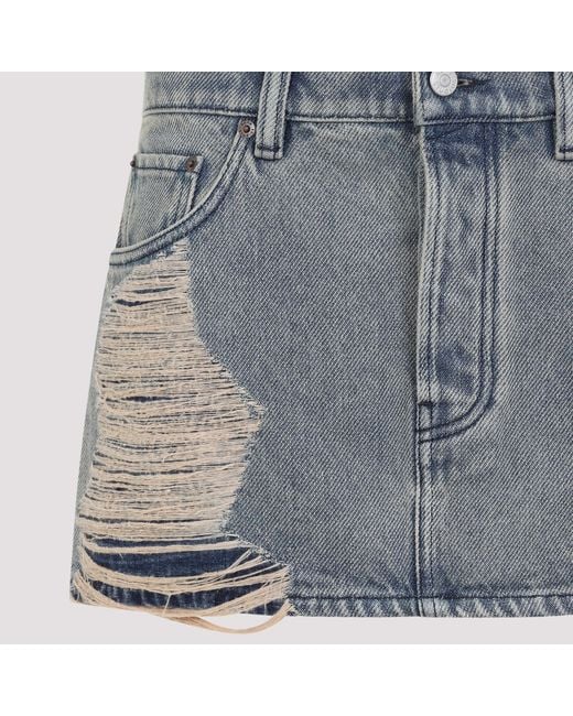 Acne Blue Belt-Loop Skirt