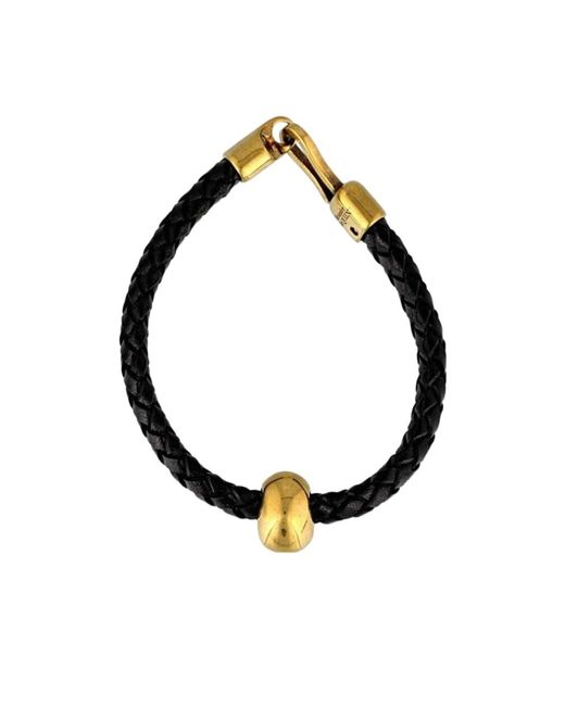 McQueen Metallic Skull Braided Bracelet for men