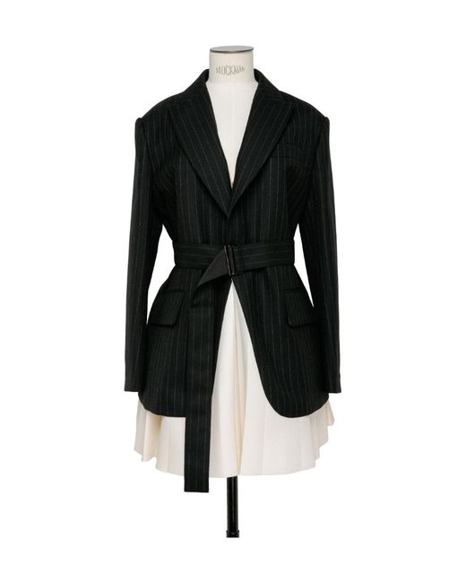 Sacai Black Suiting Bonding Layered Blazer