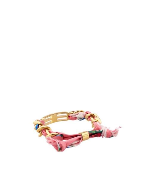 Balenciaga Pink Bb Icon Ribbon Bracelet
