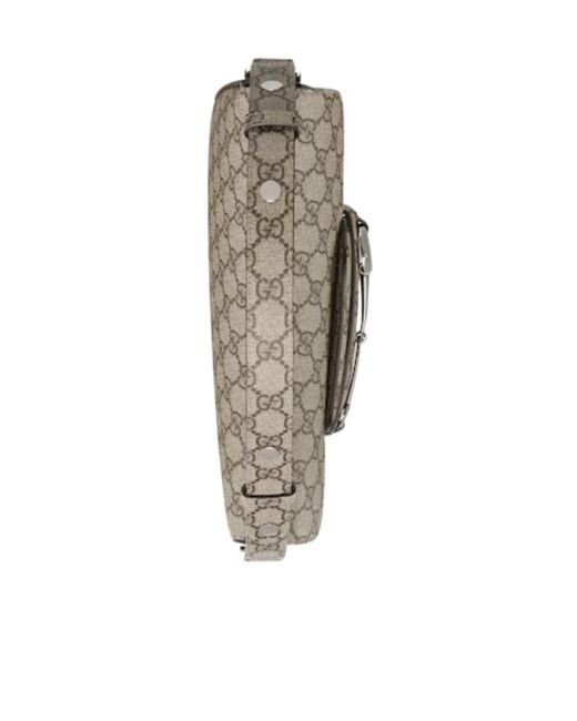 Gucci Metallic Horsebit 1955 Monogrammed Small Shoulder Bag for men