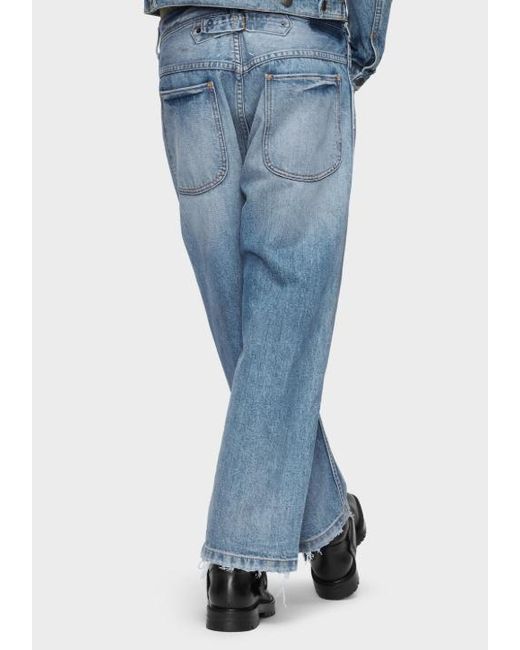 Maison Margiela Blue Straight-Leg Cropped Jeans for men