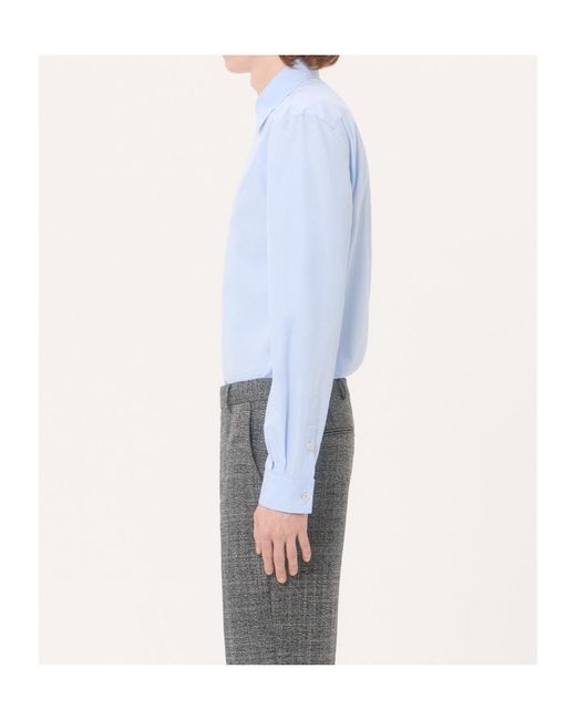 Valentino Blue Vlogo Long-Sleeve Shirt for men