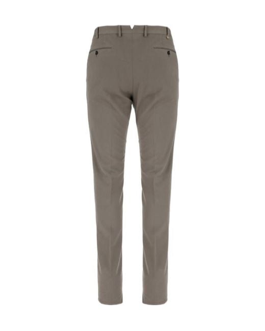 Pt Pantaloni Gray Slim-Fit Tailored Trousers for men