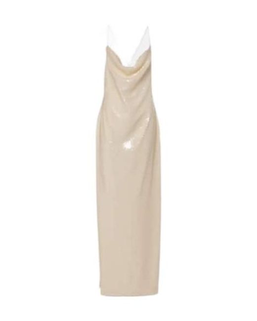 Magda Butrym White Sequined Open-Back Gown