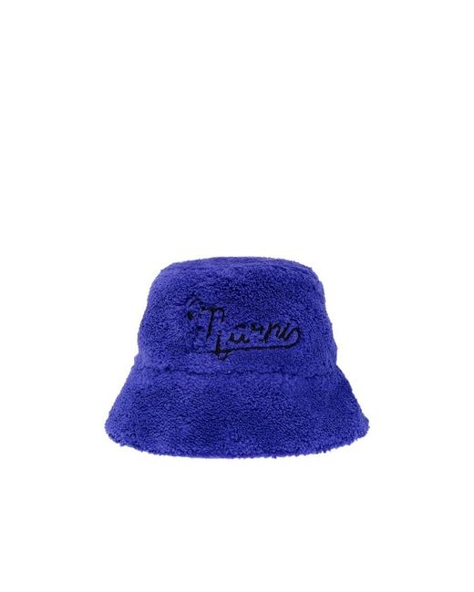 Marni Blue Shearling Bucket Hat