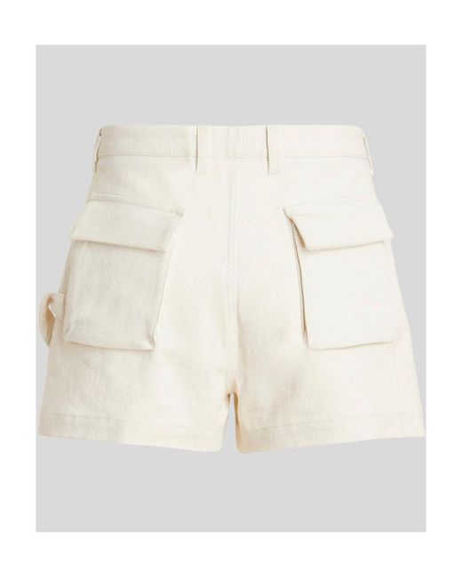 Etro White High Waisted Button-Up Chino Shorts for men