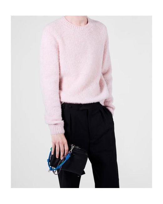 Prada Pink Long Sleeved Crewneck Jumper for men