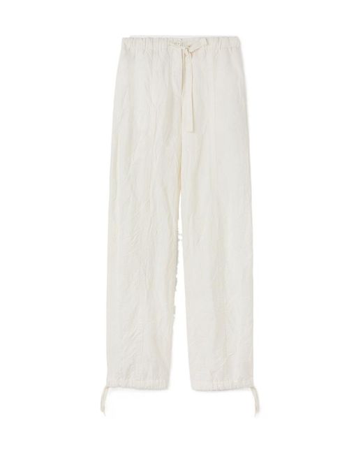 Jil Sander White Wide-Leg Drawstring Trousers
