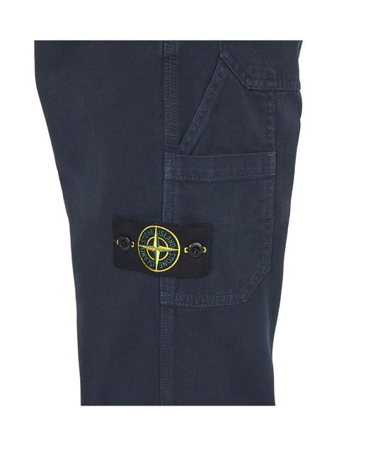 Stone Island Blue Casual Trousers With Belt Loops for men