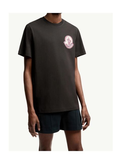 Moncler Black Logo Printed Crewneck T-Shirt for men