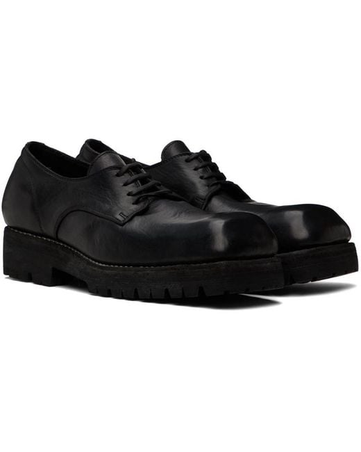 Guidi Black Square-Toed Lace-Up Casual Shoes for men