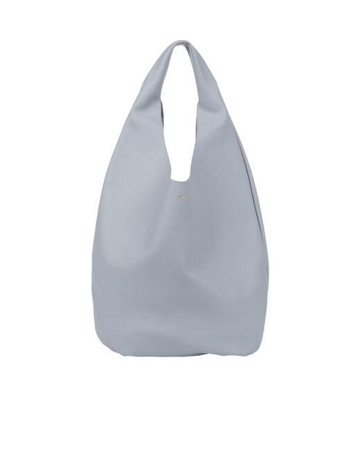 A.P.C. Blue Le Neige Leather Tote Bag