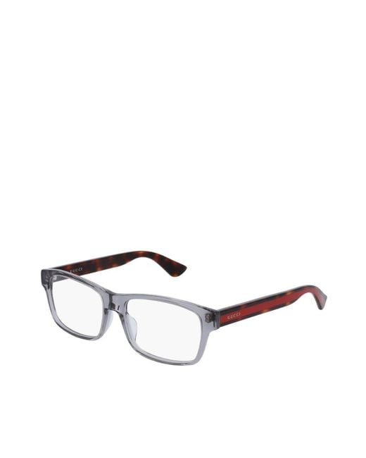 Gucci White Eyewear Square Frame Glasses for men