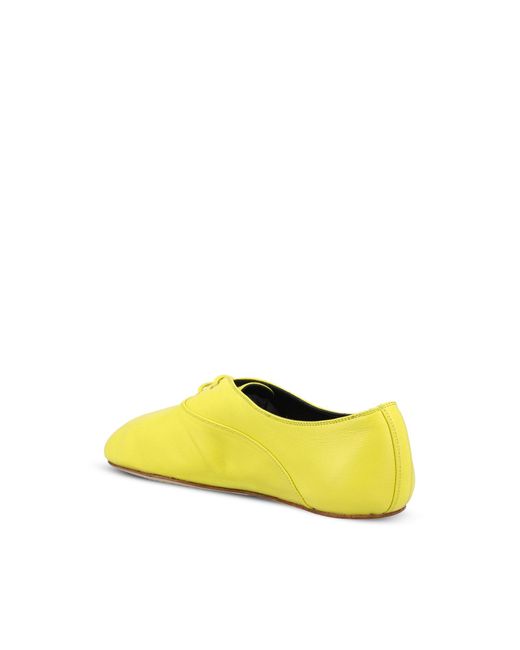 Céline Yellow Ballet Lace-Up Shoe