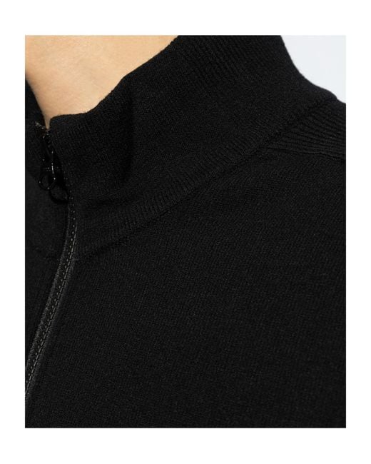 Stone Island Black Logo Patch Half-Zipped Jumper for men