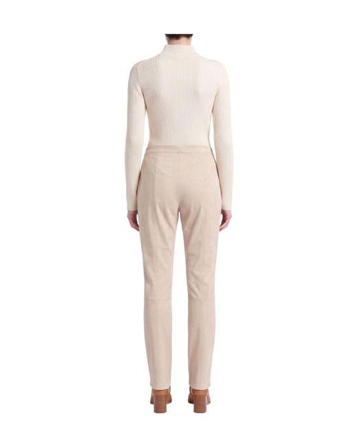 Max Mara Natural Solid Color Leggings