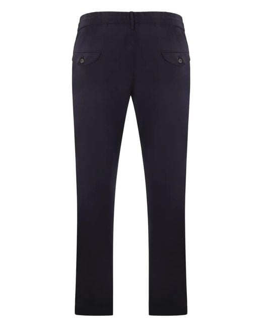 Eleventy Blue Drawstring-Waist Trousers for men