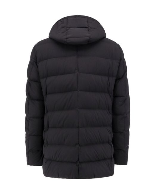 Moorer Black Florio Double-Breasted Padded Jacket for men