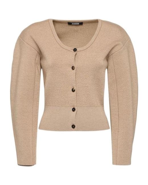 Jacquemus Natural Le Gilet Doppio Wool Blend Cardigan