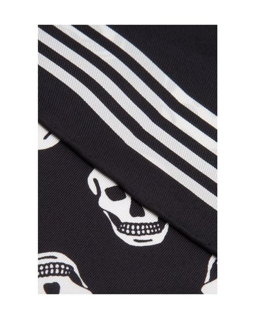 McQueen White Skull Print Scarf