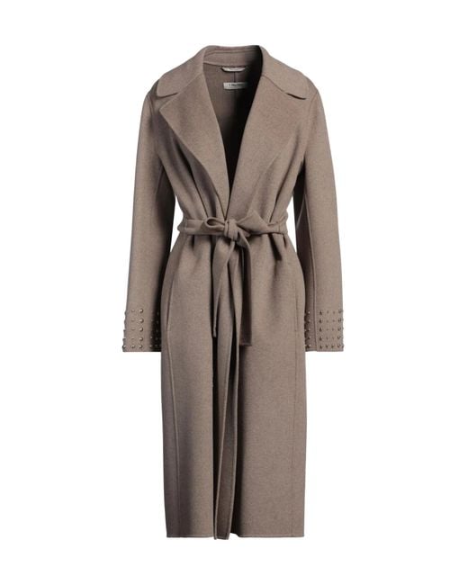 Max Mara Brown Wool Coat With Belt
