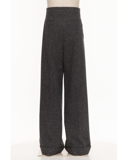Valentino Black Pleated Turn-Up Hem Pants for men