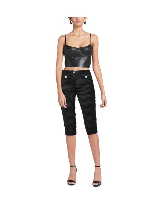 Dolce & Gabbana Black Striped Lace Trousers